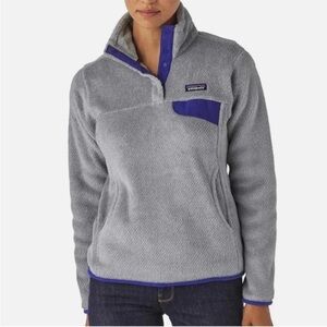 PATAGONIA Re-Tool Snap Fleece Pullover Gray Blue Small